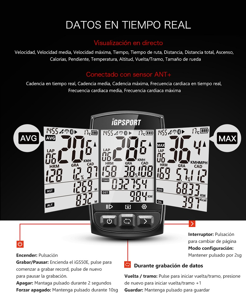 Ciclocomputador GPS IGS50S